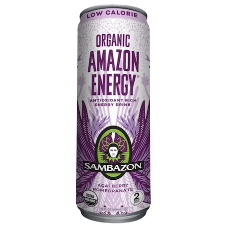Sambazon Lo-Cal Amazon Energy Acai Berry Pomegranate Energy Drink Organic, PK12 153240244